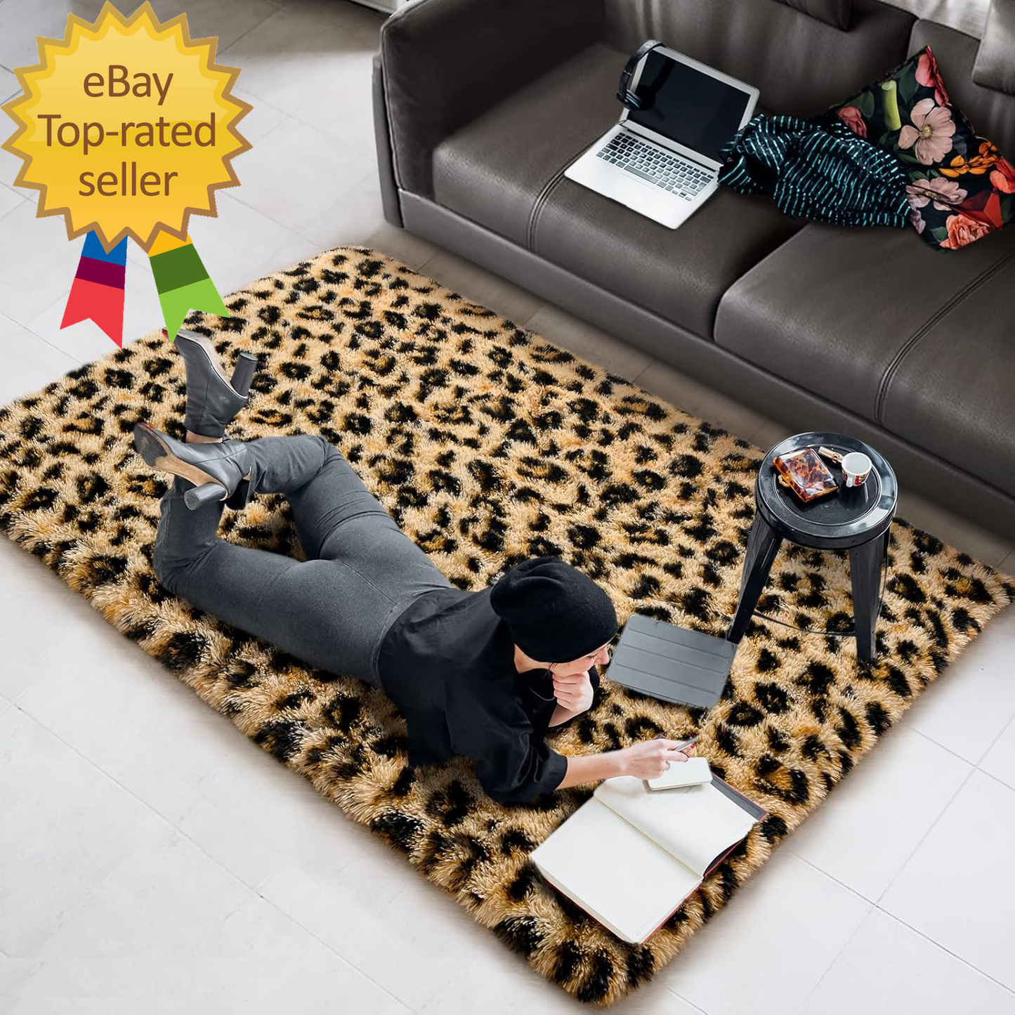 Fluffy Leopard Rug (72Lx48W)