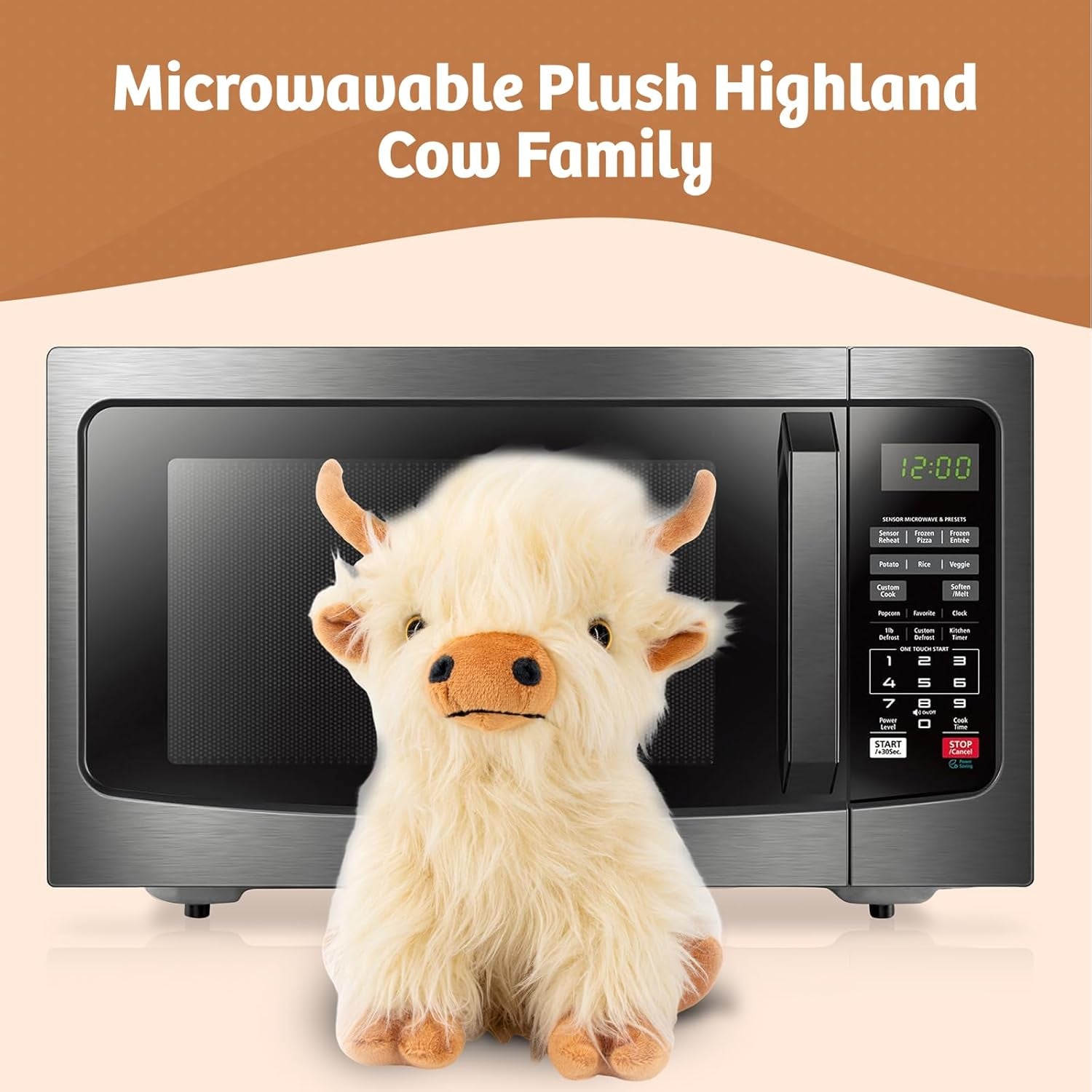 Highland Cow Heating Stuffed Animal 