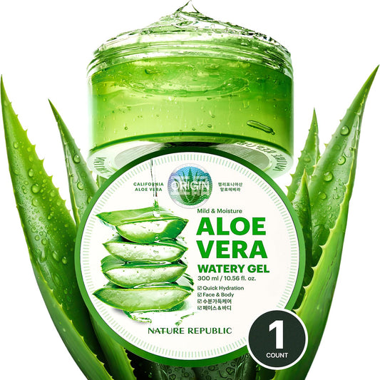 Aloe Vera Hydrating Gel (1 PCS) | Fast-Absorbing, Non-Sticky Moisturizer for Face & Hair, Ideal for After-Sun and Aftershave Care, Suitable for All Skin Types, Korean Skincare
