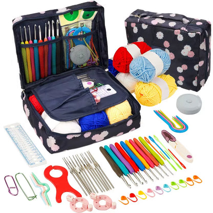 Beginner's Crochet Kit: Portable Crochet Hook Set with Yarn and Travel Supplies